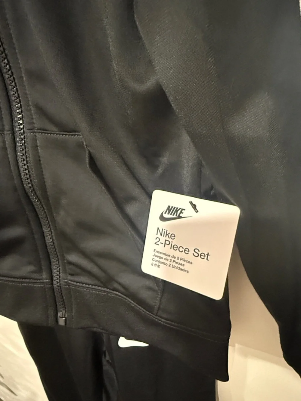 Nike Black & White Kids Zip Jacket and Pants Set - Picture 2 of 4